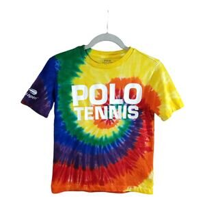 Polo by Ralph Lauren Short Sleeve Polo Tennis U.S. Open Tie Dye T-shirt Youth 8